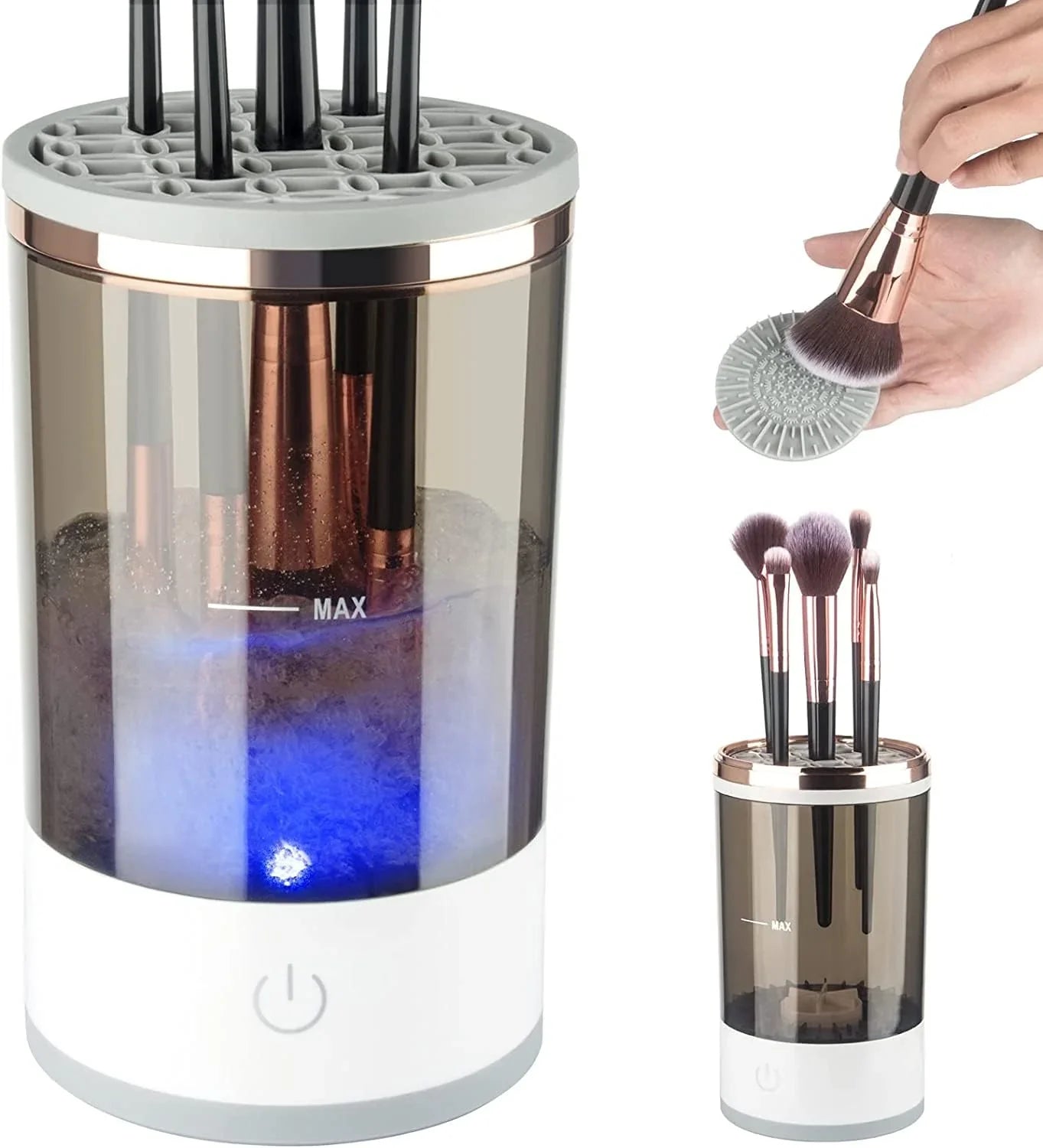 Electric Makeup Brush Cleaner Machine with Brush Mat